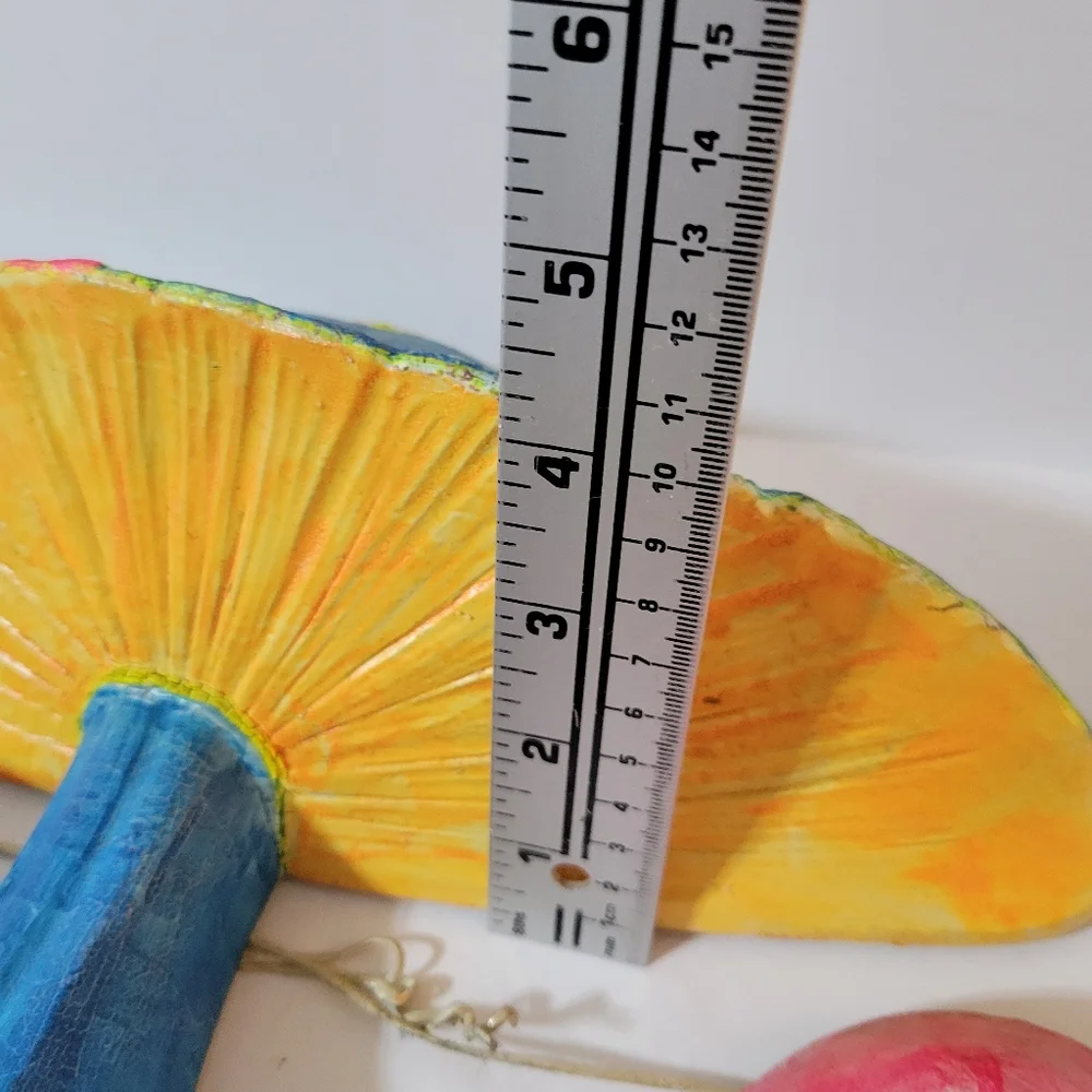 Vintage 1970 Mushroom Wall Hanging Day Glow - Picture 11 of 13